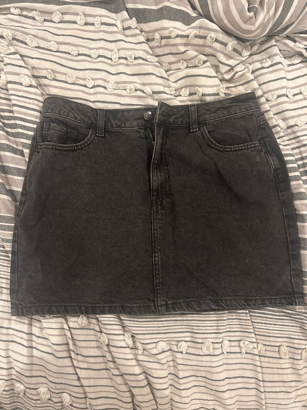 Primark Charcoal Washed Denim Mini Skirt